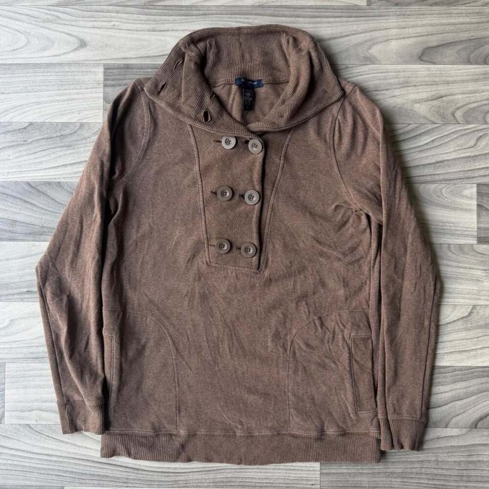 Banana Republic Brown Button Collar Sweater Size M